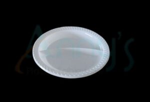 9 inch White Round 2 Compartment Disposable Plastic Plate-AP922282