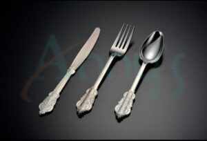 Heavy Weight DELUXE Antique Silver Plastic Flatware-ACS013