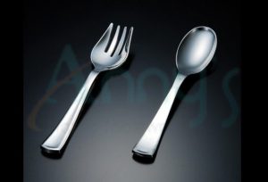 Heavy Weight Silver Plastc Serving Utensil Fork and Spoon-ACS016