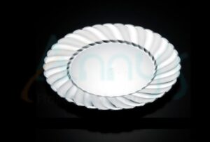 Shell Edged Round Disposable Silver Plastic Plate-APC02