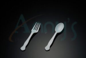Miniature PP plastic disposable fork and spoon-ACS017