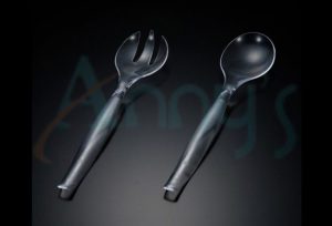 Heavy Weight Clear Polystyrene Serving Fork and Spoon-ACS015