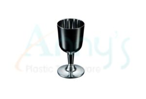 5.5OZ Silver Disposable Plastic Wine Glass-Two piece-AWG5501