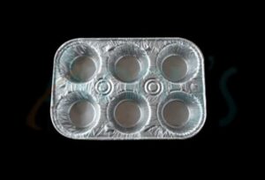 Disposable Aluminum Foil 6 Cavity Muffin Pan-AFPR006