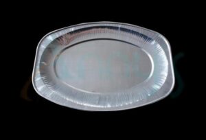 18″ Disposable Oval Aluminum Foil Serving Platter-AFPO003