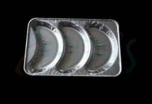 Disposable 3 Cavity Croissant Aluminum Foil Tray-AFPR015