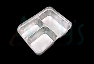 3 Compartment Oblong Aluminum Foil Pan-AFPC003