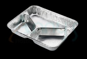 3 Compartment Aluminum Foil T.V. Deep Dinner Tray-AFPC005