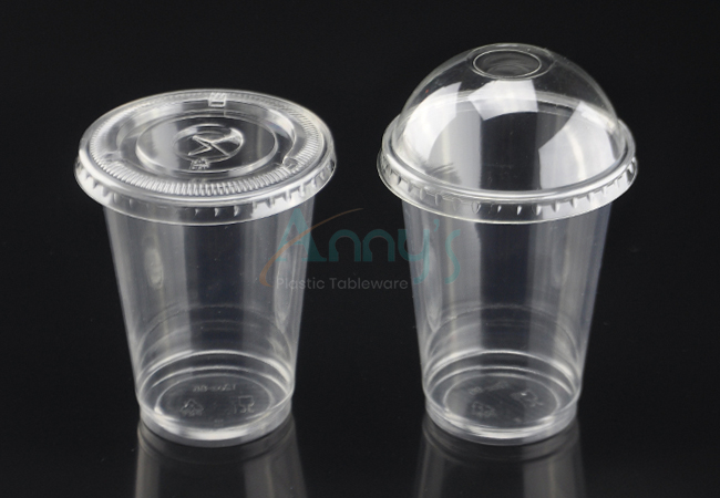 Plastic Cups - 12oz PET Cold Cups and PET Flat Lids (98mm)