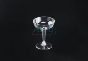 4oz stemmed disposable plastic champagne glass-Two Piece-AWG401
