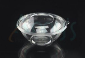 Heavy Duty 32OZ/1000ml Clear Plastic PET Salad Bowl with Lid