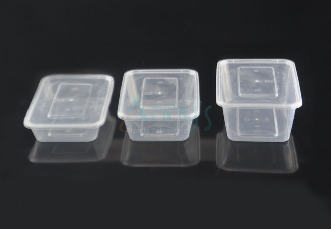 Disposable Plastic Container with lid 650ml (100pcs)