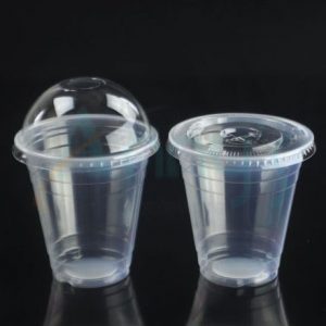 12oz/350ml PP Disposable plastic clear Drinking Cups with Lids-AC1204