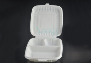3 Compartment Biodegradable Clamshell Container-ABCC002