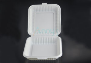 1500ml Eco-Friendly, Biodegradable & Compostable Corn Starch Flip Cover Take-Out Lunch Box-ABCC001