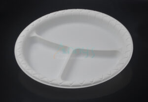 3 Compartment 10 inch Disposable Biodegradable Compostable Plate-ABPT004-310