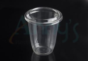 New U Shaped-12oz(425ml) Disposable Plastic PET Snack Cups with Lids-UET1201