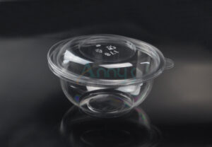 Heavy Duty 16oz/500ml Clear Disposable Plastic PET Salad Bowl with Lid-ABET1601