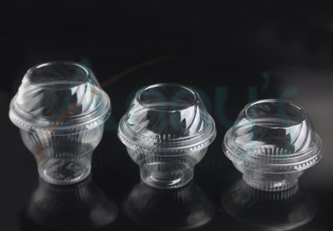 Plastic Disposable Glass With Dome Lid(PET DISPOSABLE GLASS)