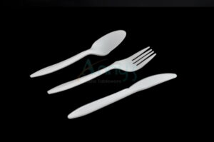 6" PLA biodegradable cutlery spoon fork knife