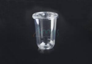 20oz PET plastic U shaped Cold cups for milk, ice tea, ice coffee-AUET2002