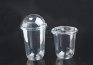 20oz/600ml Disposable plastic PET U shaped fruit ice coffee cups-AUET2001