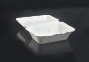 450ml Rectangular Biodegradable Compostable Sugarcane Bagasse Clamshell Container-ABGC450
